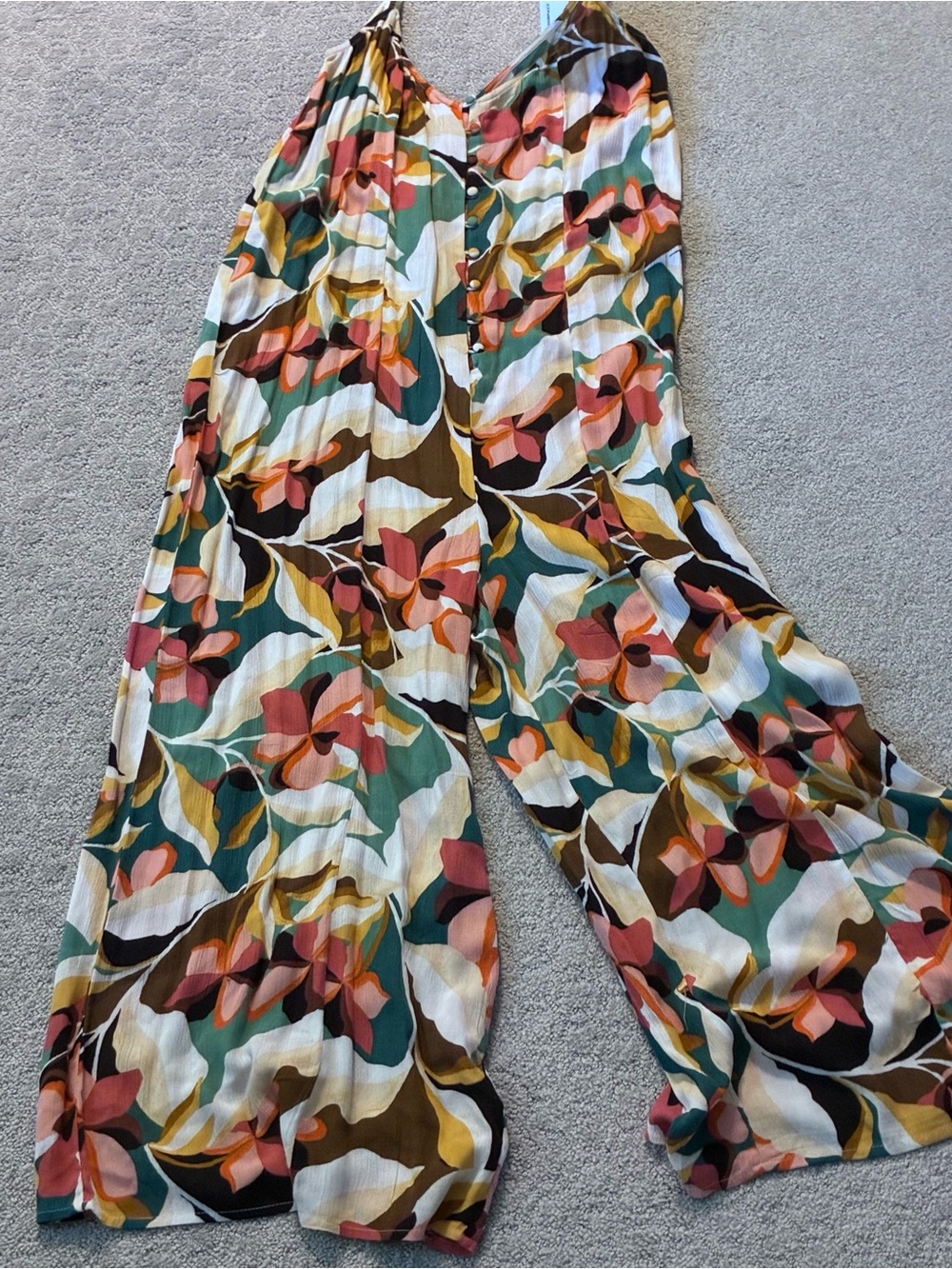 NWT O'Neill Multicolor Wide-Leg Floral Jumpsuit